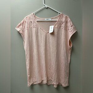 Ricki’s Pink Lace Shoulder Blouse Tank Top
